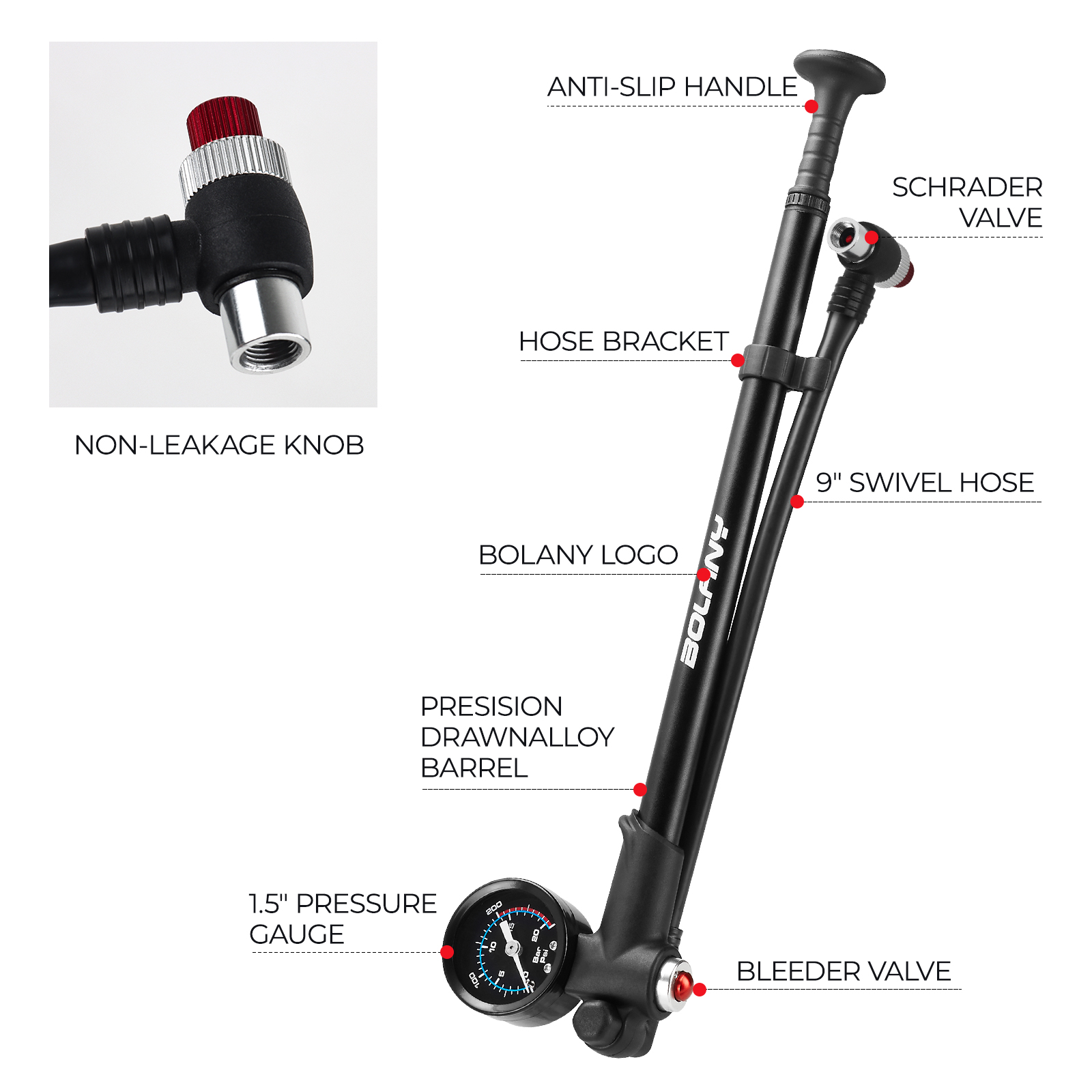 BOLANY 300psi Air Shock Bike P - огляд і ціна Shock Pump Suspension