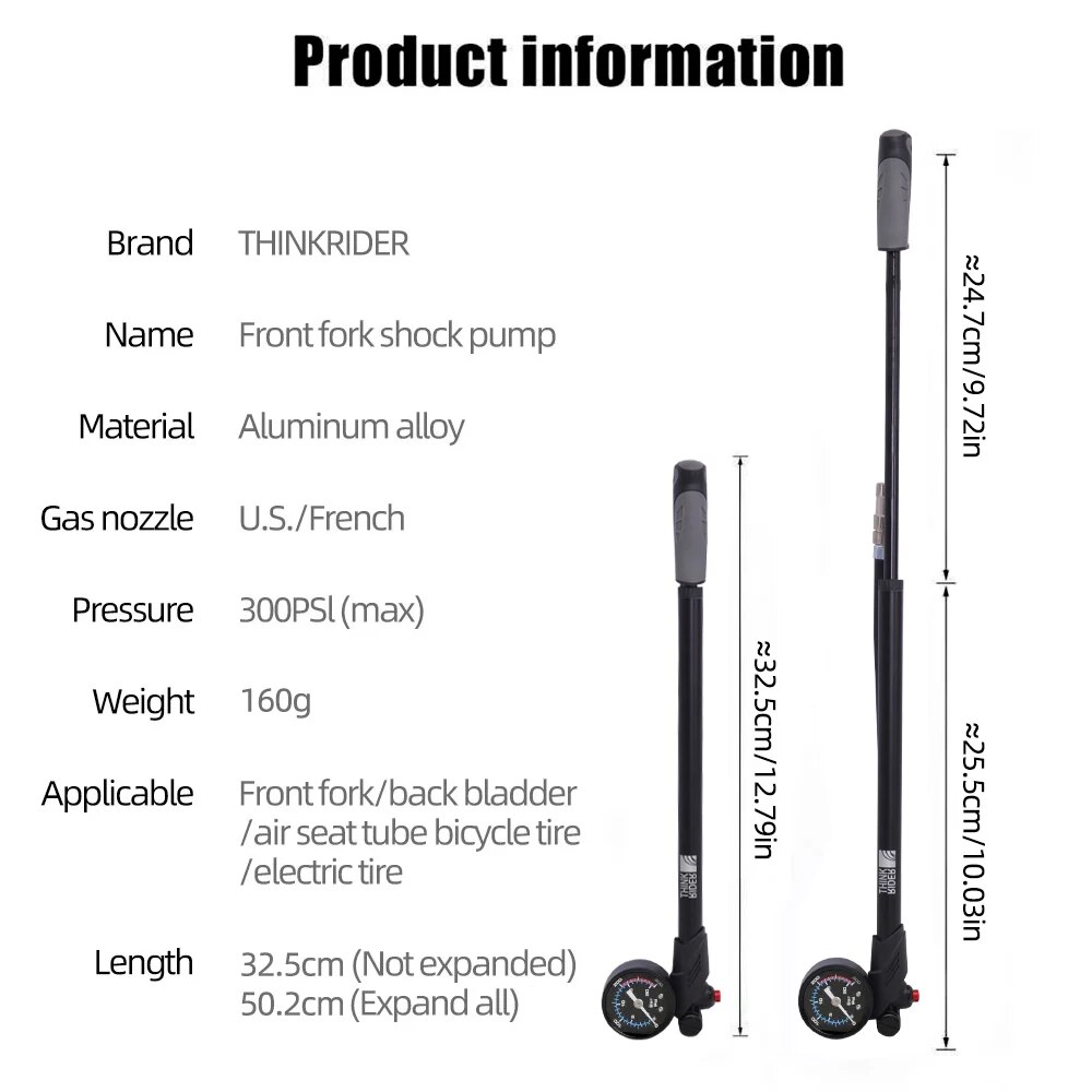 ThinkRider Portable High-press - огляд і ціна Shock Pump Suspension